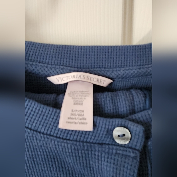 VICTORIA'S SECRET Glow Waffle Henley Jogger Set Sz S Blue Pajama Set - Picture 5 of 7